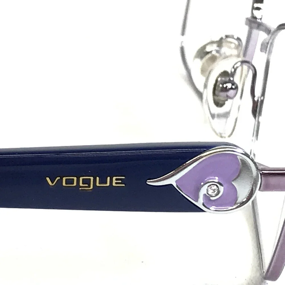 Vogue Eyeglasses Frames VO3812-B 612 Blue Purple Cat Eye Wire Rim 51-16-135